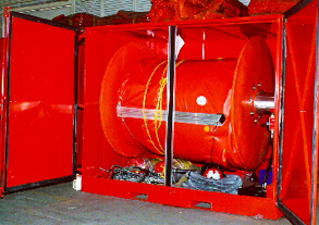 Carrete para barrera en contenedor de Oil Stop